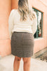 Elly Tweed Skirt in Hazelnut