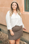 Elly Tweed Skirt in Hazelnut