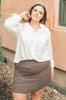 Elly Tweed Skirt in Hazelnut