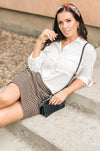 Elly Tweed Skirt in Hazelnut