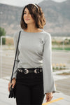 Elvira Hole In One Heather Gray Sweater