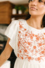 Embroidered Coral Floral Dress