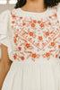 Embroidered Coral Floral Dress