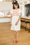 Embroidered Coral Floral Dress