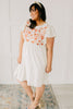 Embroidered Coral Floral Dress