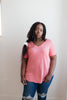 Essential V-Neck Tee In Pink