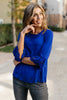 Eyelet Detailed Trumpet Sleeve Top
