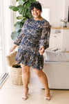 Fancy Me Floral Dress in Navy