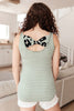 Back The Bow Up Striped Tank In Sage