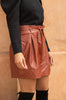 Faux But Fabulous Leather Skirt In Brick