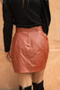 Faux But Fabulous Leather Skirt In Brick