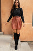 Faux But Fabulous Leather Skirt In Brick