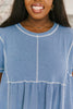 Feelin' Happy in Blue Babydoll Top