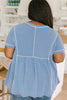 Feelin' Happy in Blue Babydoll Top