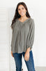 Feelin' The Breeze Blouse in Charcoal