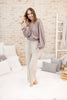 Flirty Feels Ribbed Top in Taupe