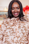 Floral Ties Top in Taupe