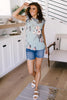 Floral Wild Side Lounge Top In Sage