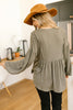 Forever Blooming Babydoll Top in Olive