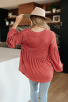 Forever Blooming Babydoll Top in Rust