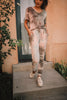 Forgotten Dreams Tie Dye Joggers In Taupe