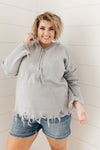 Frayed Edges Hoodie in Grey