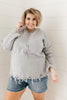 Frayed Edges Hoodie in Grey