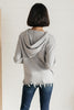 Frayed Edges Hoodie in Grey