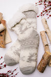 Fuzzy Holiday Socks In Gray