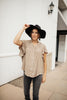 Gather Round Mocha Button Down