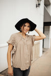 Gather Round Mocha Button Down