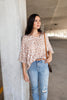 Giraffe Print Bell Sleeve Top