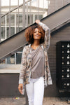 Go Girl Go Camo Hooded Camo Cardigan