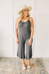 Good Better Best Cropped Tank Jumpsuit in Charcoal