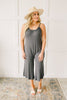 Good Better Best Cropped Tank Jumpsuit in Charcoal