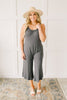 Good Better Best Cropped Tank Jumpsuit in Charcoal