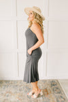 Good Better Best Cropped Tank Jumpsuit in Charcoal