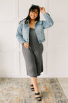 Good Better Best Cropped Tank Jumpsuit in Charcoal