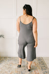 Good Better Best Cropped Tank Jumpsuit in Charcoal
