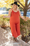 Good Better Best Cropped Tank Jumpsuit in Rust