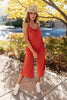 Good Better Best Cropped Tank Jumpsuit in Rust