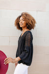 Gracie Lacey Shoulder Top In Black