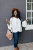 Gracie Lacey Shoulder Top In Ivory
