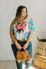 Grand Design Pink Floral V-Neck