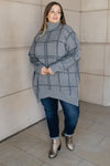 Grand Grid Print Sweater in Charcoal