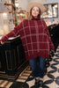 Grand Grid Print Sweater in Maroon