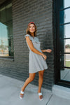Gray Day Ruffled Yoke Dress