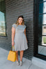 Gray Day Ruffled Yoke Dress
