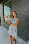 Gray Day Ruffled Yoke Dress