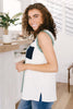 Half & Half Color Block Top In Harbor Mist